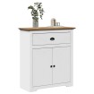 Mueble de entrada BODO blanco y marrón 80x35x90 cm