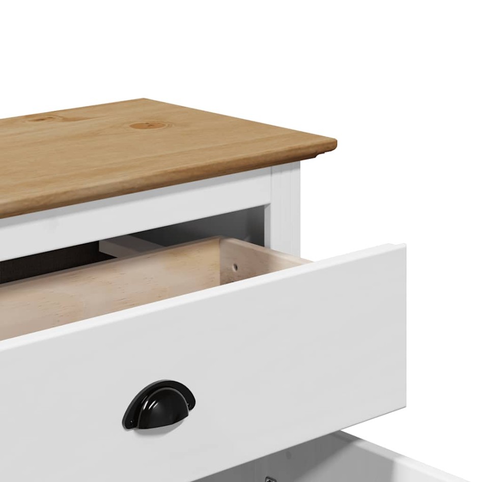 Mueble de entrada BODO blanco y marrón 80x35x90