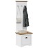 Mueble de entrada con ganchos BODO blanco y marrón 50x40x157
