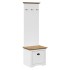 Mueble de entrada con ganchos BODO blanco y marrón 50x40x157