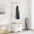 Mueble de entrada con ganchos BODO blanco y marrón 50x40x157