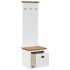 Mueble de entrada con ganchos BODO blanco y marrón 50x40x157