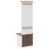 Mueble de entrada con ganchos BODO blanco y marrón 50x40x157