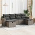 Set de muebles de jardín 6 pzas y cojines ratán sintético