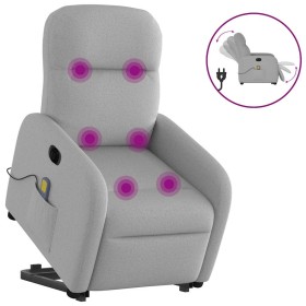Sillón de masaje eléctrico reclinable elevable tela gris