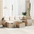 Set sofás de jardín 7 piezas y cojines ratán sintético