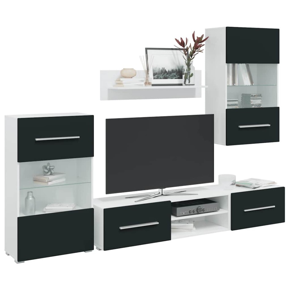 Muebles para TV 5 piezas con iluminación LED índigo