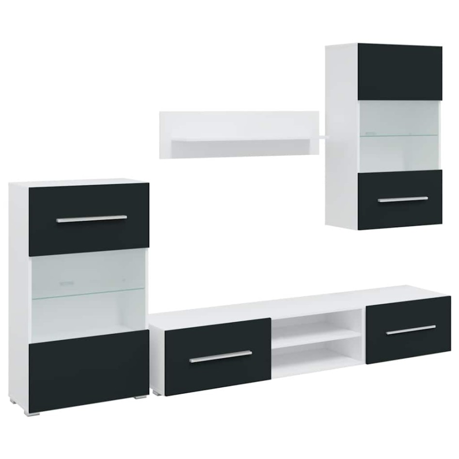 Muebles para TV 5 piezas con iluminación LED índigo