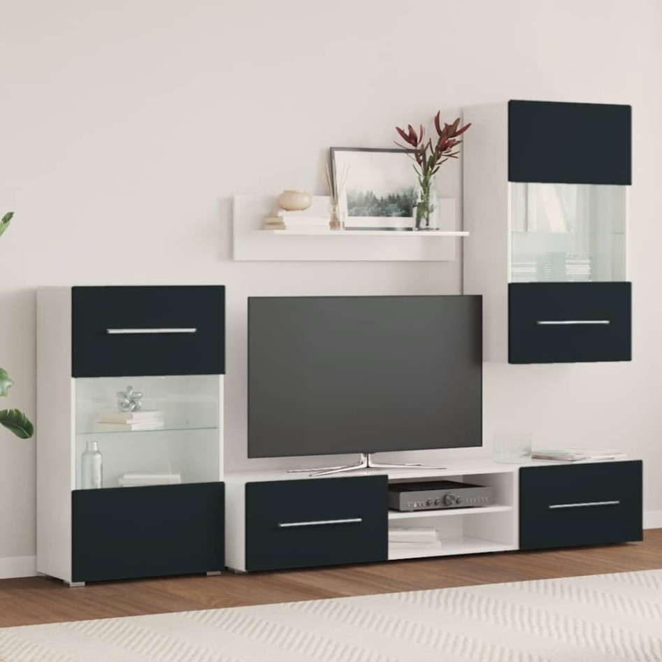 Muebles para TV 5 piezas con iluminación LED índigo