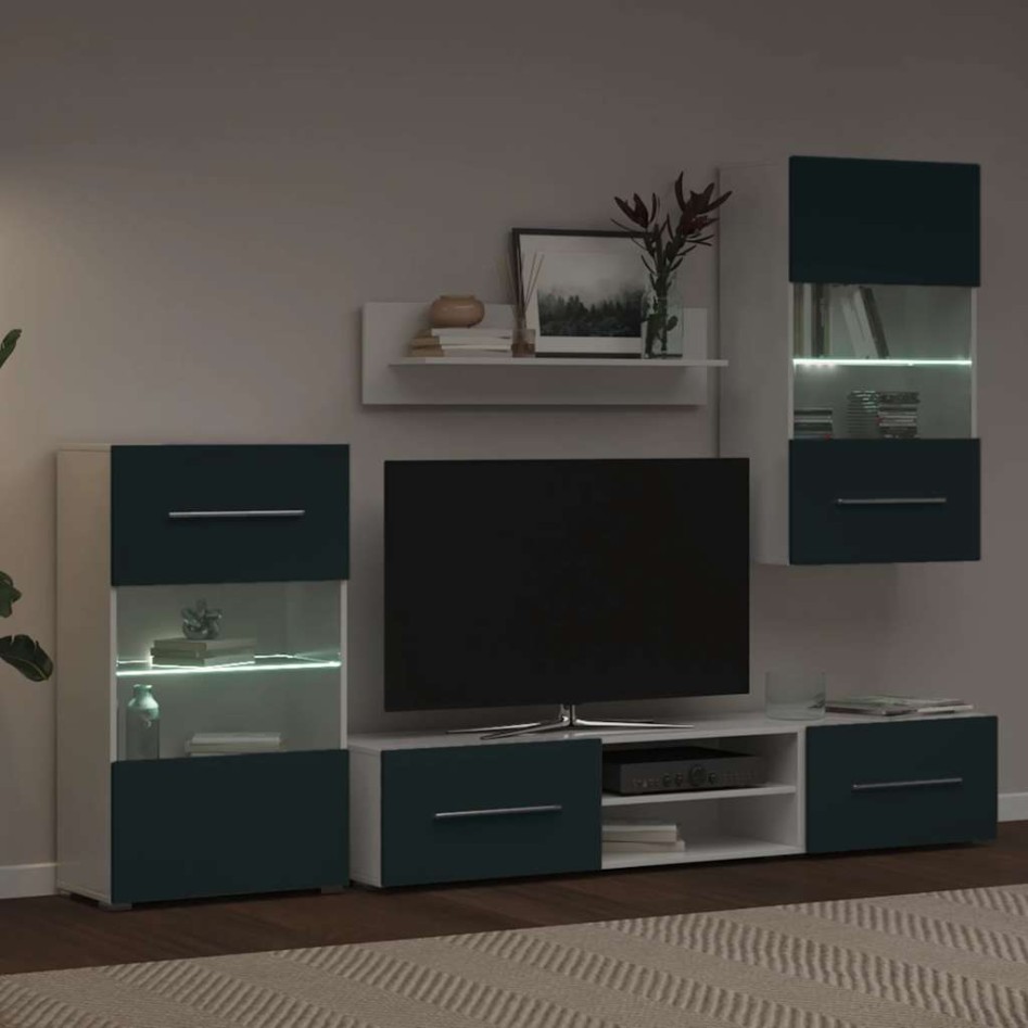 Muebles para TV 5 piezas con iluminación LED índigo