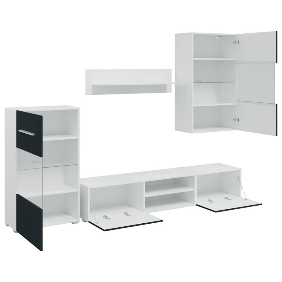 Muebles para TV 5 piezas con iluminación LED índigo