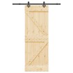 Puerta corredera con herrajes madera maciza de pino 70x210 cm