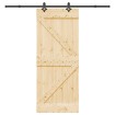 Puerta corredera con herrajes madera maciza de pino 85x210 cm