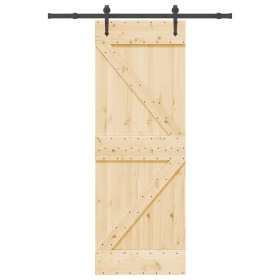Puerta corredera con herrajes madera maciza de pino 70x210