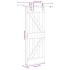 Puerta corredera con herrajes madera maciza de pino 70x210