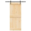 Puerta corredera con herrajes madera maciza de pino 85x210 cm