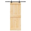 Puerta corredera con herrajes madera maciza de pino 80x210 cm