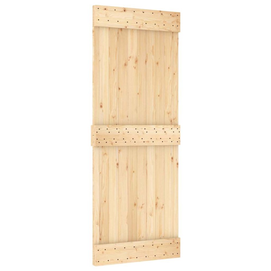 Puerta corredera con herrajes madera maciza de pino 80x210