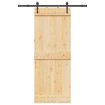 Puerta corredera con herrajes madera maciza de pino 80x210 cm