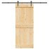 Puerta corredera con herrajes madera maciza de pino 85x210