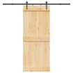 Puerta corredera con herrajes madera maciza de pino 85x210 cm