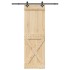 Puerta corredera con herrajes madera maciza de pino 70x210