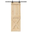 Puerta corredera con herrajes madera maciza de pino 70x210 cm