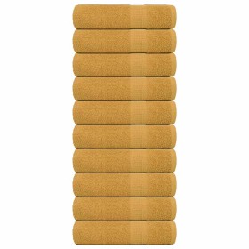Toallas de baño 10 uds oro 100x150 cm 360 gsm 100%