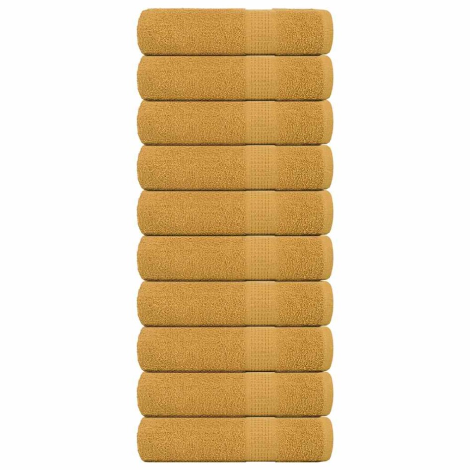 Toallas de baño 10 uds oro 100x150 cm 360 gsm 100%