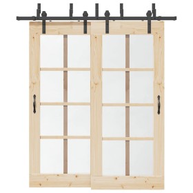 Kit de herrajes para puertas correderas acero negro 200