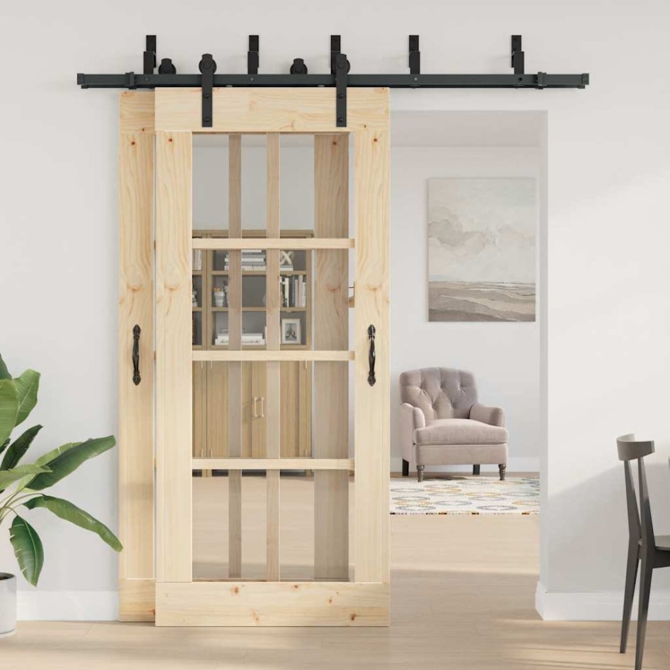 Kit de herrajes para puertas correderas acero negro 200