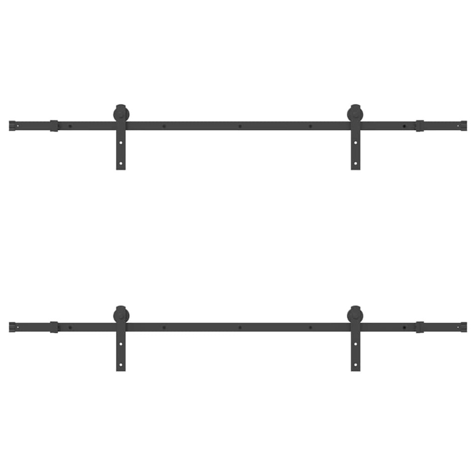 Kit de herrajes para puertas correderas acero negro 200