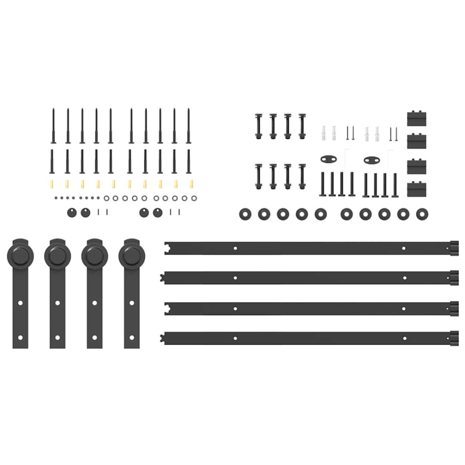 Kit de herrajes para puertas correderas acero negro 200