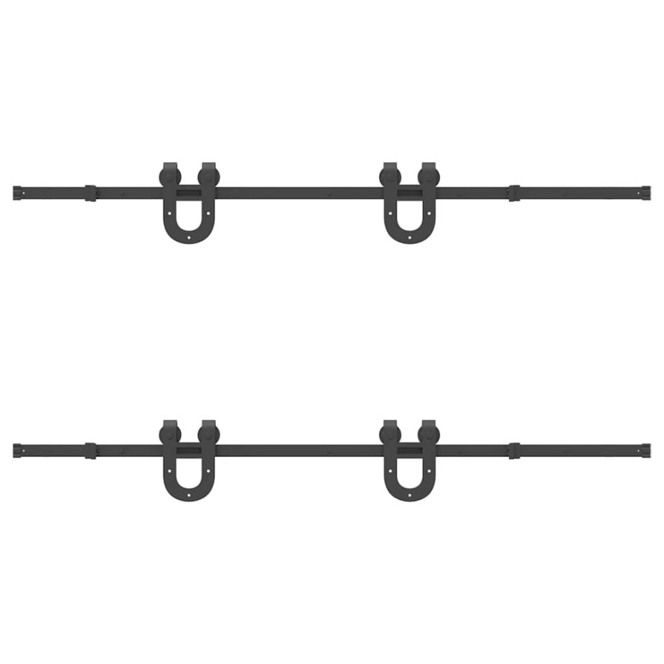 Kit de herrajes para puertas correderas acero negro 200