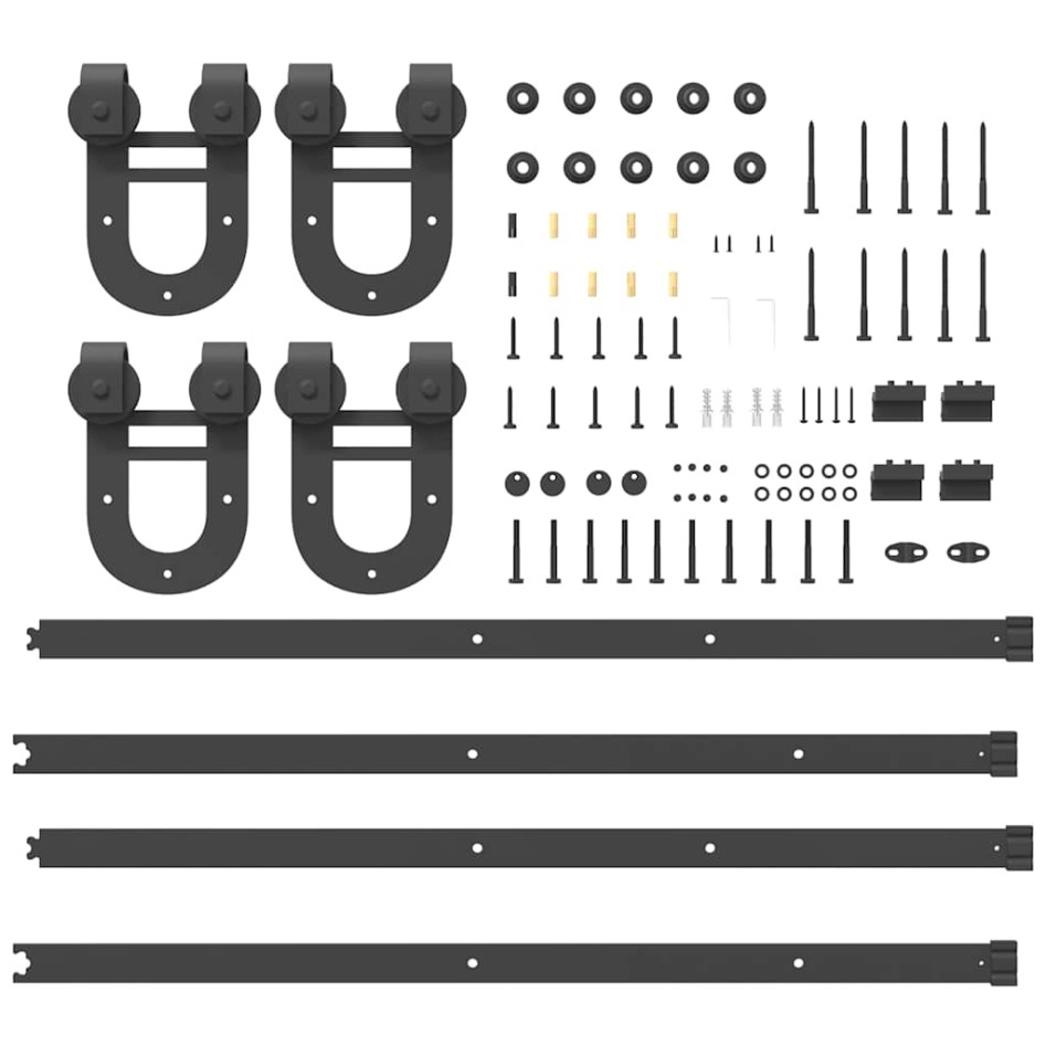 Kit de herrajes para puertas correderas acero negro 200