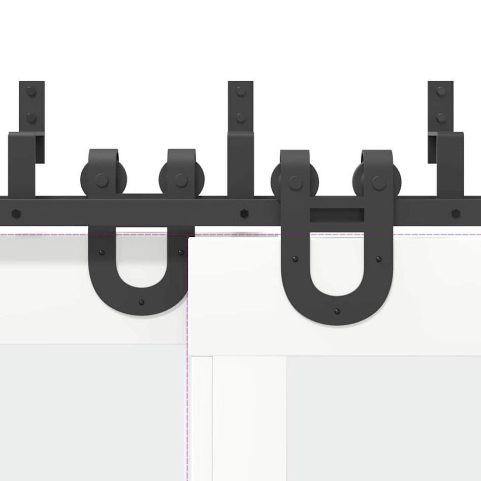 Kit de herrajes para puertas correderas acero negro 200