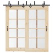 Kit de herrajes para puertas correderas acero negro 213,5 cm