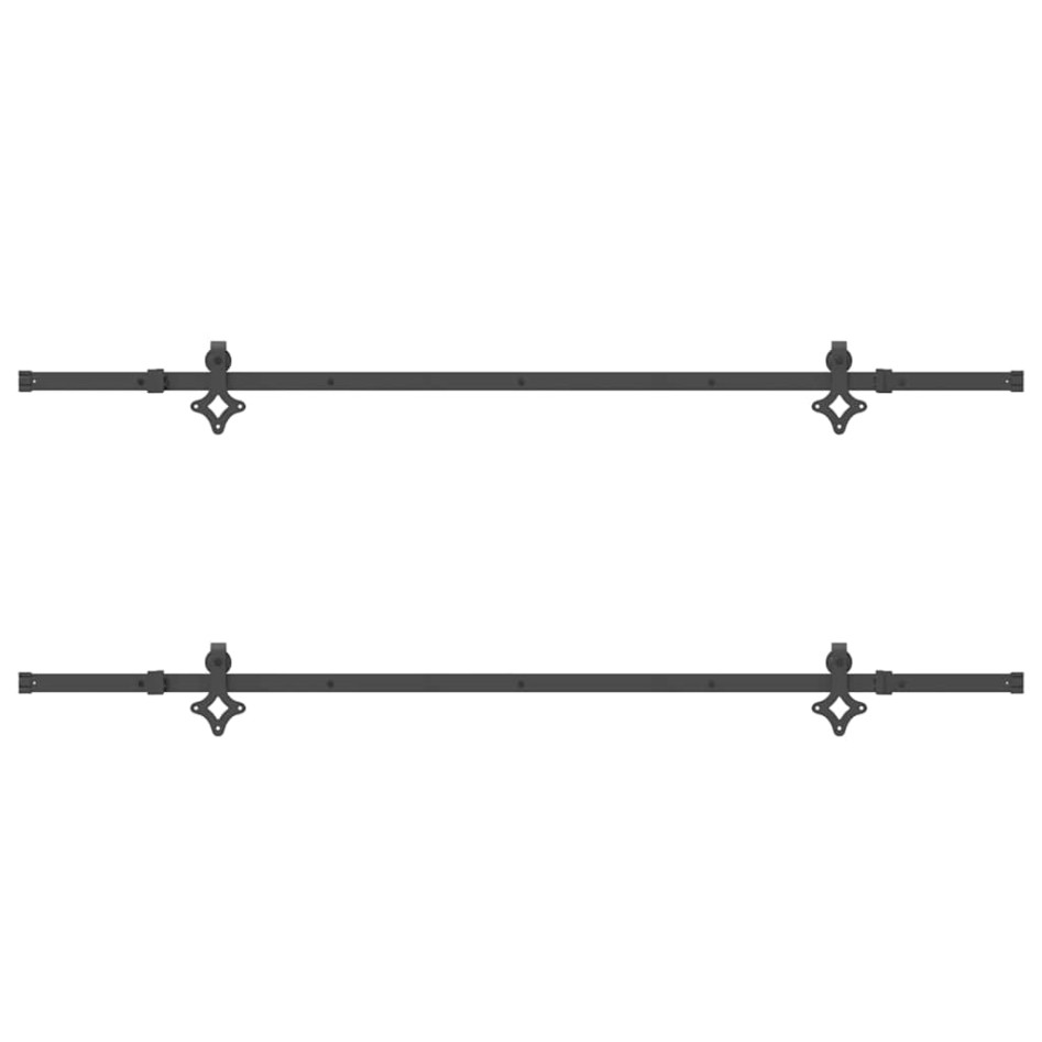 Kit de herrajes para puertas correderas acero negro 213,5