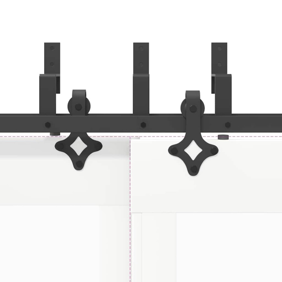 Kit de herrajes para puertas correderas acero negro 213,5