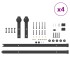 Kit de herrajes para puertas correderas acero negro 366