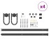 Kit de herrajes para puertas correderas acero negro 366