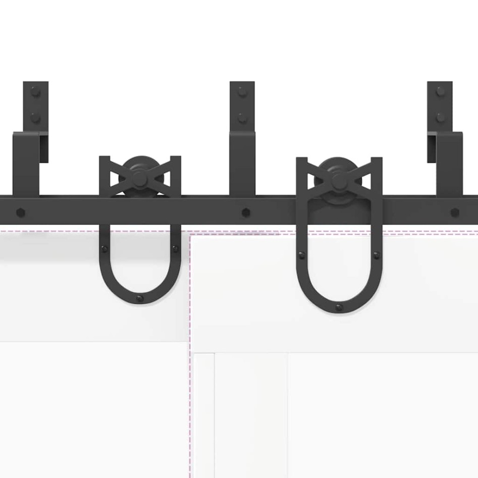 Kit de herrajes para puertas correderas acero negro 366