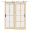Kit de herrajes para puerta corredera 200 cm acero plateado