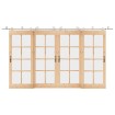 Kit de herrajes para puerta corredera 200 cm acero plateado