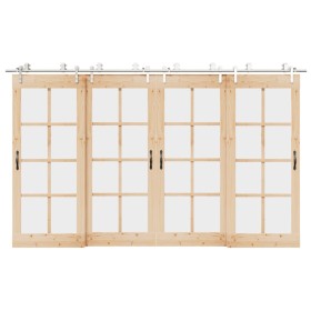 Kit de herrajes para puerta corredera 366 cm acero