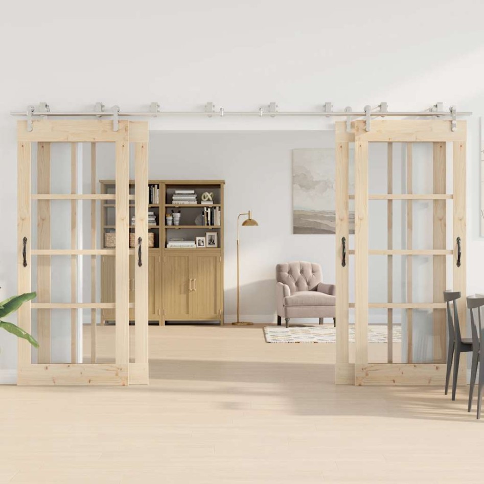 Kit de herrajes para puerta corredera 366 cm acero