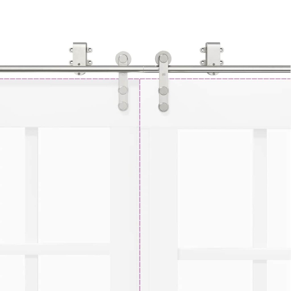 Kit de herrajes para puerta corredera 366 cm acero