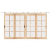 Kit de herrajes para puerta corredera 400 cm acero plateado