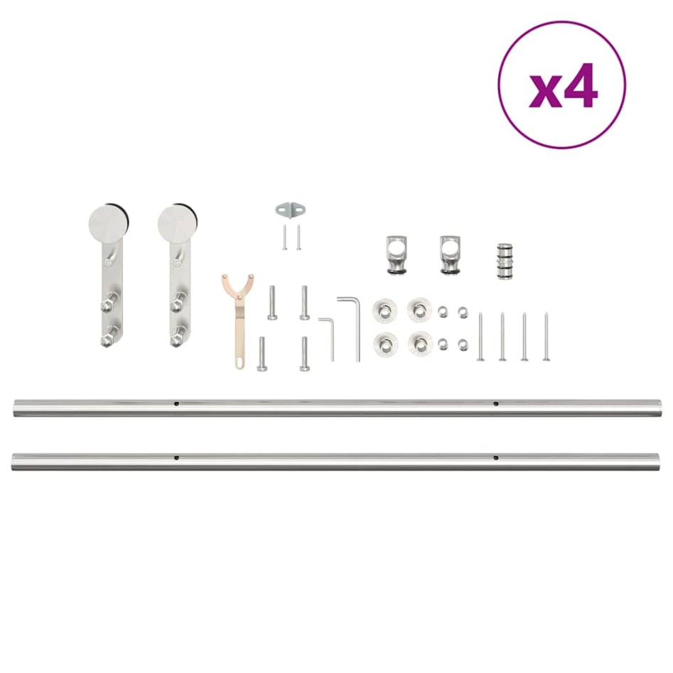 Kit de herrajes para puerta corredera 400 cm acero