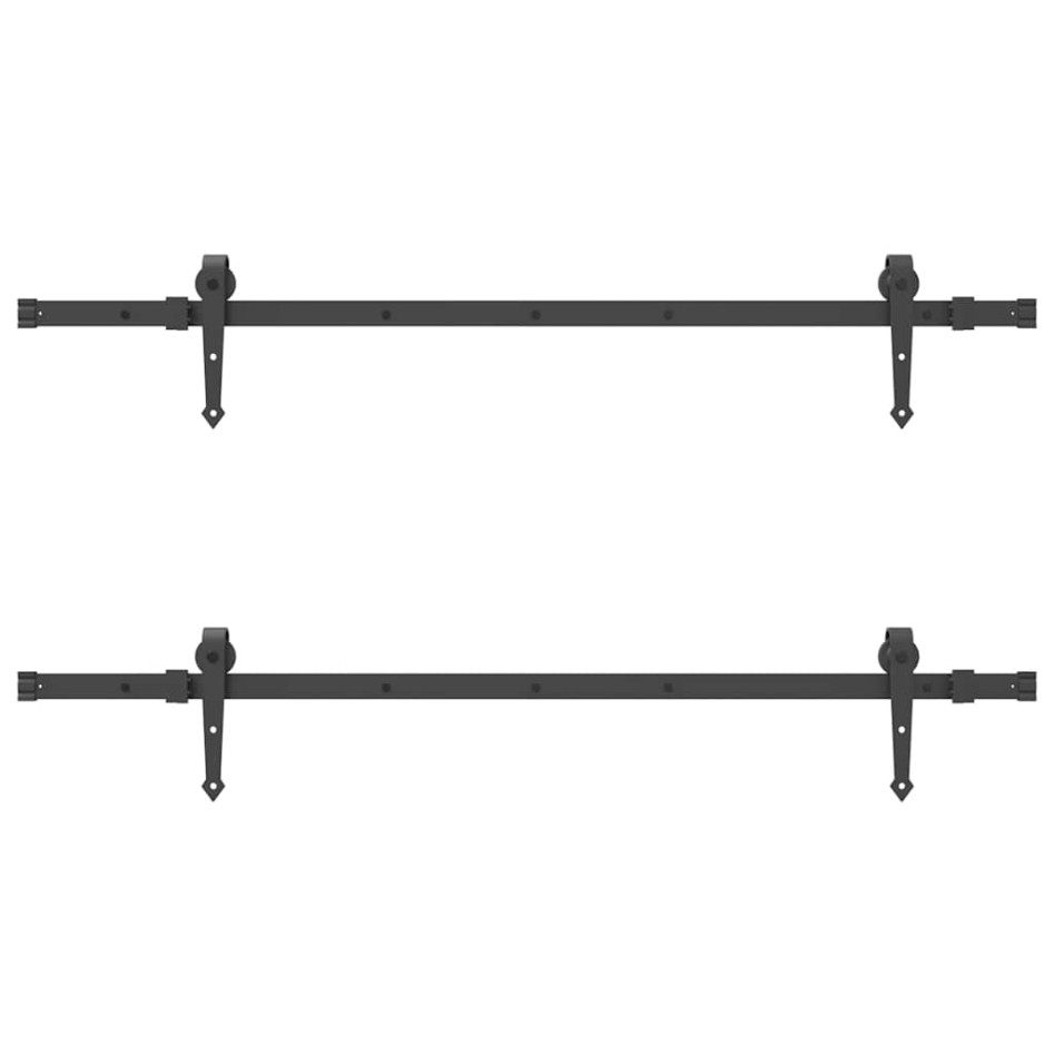 Kit de herrajes para puertas correderas acero negro 305